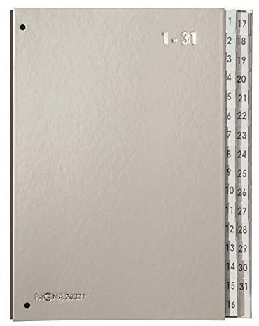 Pagna Pultordner Color (Pultmappe, 32 Fächer, 1-31) (silber | 3er Pack)