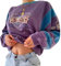 Onsoyours Damen Schmetterling Pulli Sweatshirts Hoodie Sport Langarm Kapuzenpullover Bequem Casual Pulli Mit Kordel Und Taschen C Violett S
