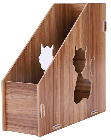 Stehsammler A4 Stehordner Holz Organizer Katzeform Tisch Organisator Mädchen Zeitschrifthalter Selbstmontiert Papierhalter Frauen Desktopfile Datei Zeitungen Zeitschriftensammler Büro Schule Zuhause