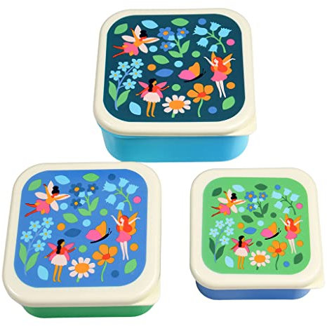 Rex London Fairies in The Garden Reusable Snack Boxes BPA Free Set of 3