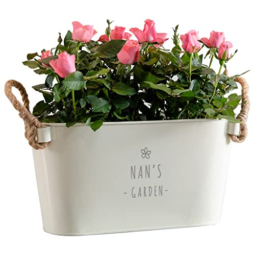 'Nan's Garden' Engraved Grannies Patio Plant Pots Outdoor Indoor For Nan | Gifts For Grandma's Birthday | Garden Pots and Planters