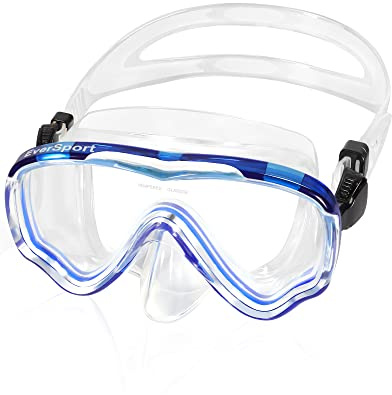 EverSport Swim Goggles Adult with Nose Cover for Women Men No Leak, Anti-Fog Clear Wide View Diving Mask Open Water Pool Swimming Goggles Silicone Shower Goggles Youth Snorkel Junior Nose Goggles