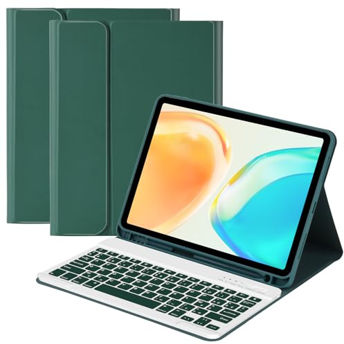 GAOJIE Coque Clavier pour iPad Air 11 M4&M3&M2 2024-2026,Air 5/Air 4 10.9 | Étui pour Pro 11 1ème 2018 avec Pen Holder, Housse avec Magnétique Bluetooth Sans Fil Clavier AZERTY Français (Vert Foncé)