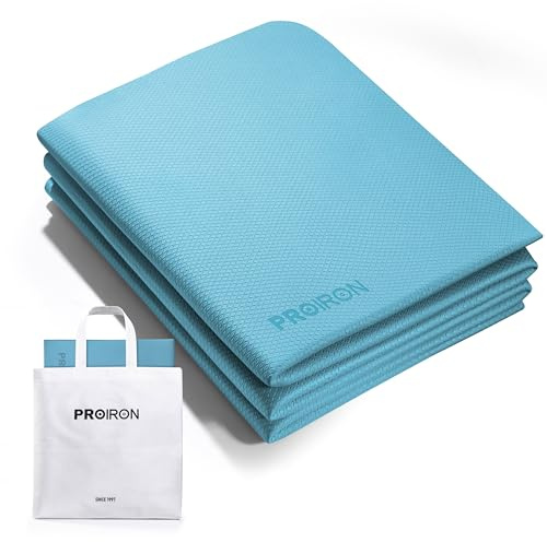 PROIRON Esterilla de Yoga Plegable,NOT PVC!, Mat de TPE Antideslizante 6MM de Grosor Fácil de Doblar para Fitness Ejercicio Pilates Deportes, Viajes, con bolsa almacenamiento