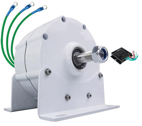 HUIZHITENGDA Magnete Permanente Senza Ingranaggi da 1500 W A Bassa velocità 450 RPM 12V 24V 48 V Motore di Energia Libera Alternatore per Un Generatore di Turbine Eoliche (con Base),12V