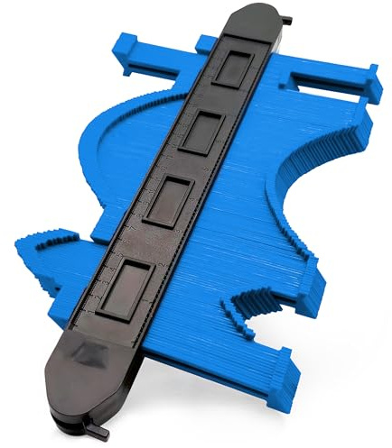 Double Lock 10 Blue Contour Gauge - Extra Wide Profile Tool with 7.2cm Deep Teeth, Secure Double-Lock Design Prevents Shifting, Must Have Tool for DIY Handyman Woodworking/Flooring/Tile Laying