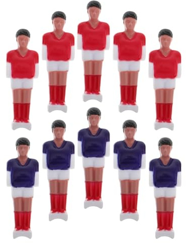 Veemoon Figuras de Futbolín Mini Tamaño 10 Jugadores de Repuesto para Mesa de Futbolín Muñecos Deportivos en Colores Rojo y Azul Accesorios para Reparación