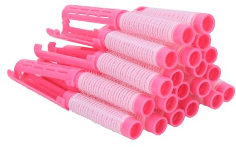Generic Aste per Permanente, Soffice Peluche, Kit di Strumenti per Parrucchieri, Bigodini per Permanenti, per Bellissimi Ricci, 20 Pezzi per Uso Domestico/salone - Rosa (PINK)