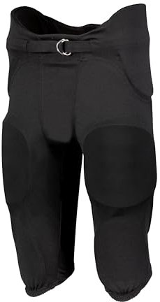 Russell Athletic Jungen Youth Integrated 7-Piece Pad Football Pant Hose, Schwarz, Large