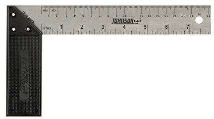 Johnson Level & Tool 1910-0800 Zoll/metrischer Structo-Cast Try & Gehrungswinkel, 20,3 cm, silberfarben, 1 Quadrat
