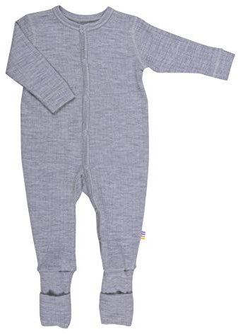 Joha Baby Unisex Schlafoverall aus Reiner Merino-Wolle, Größe:98-104, Farbe:grau Melange