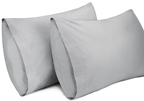 Lirex 2er Pack Kissenbezug 40 x 60 cm - 100% Baumwolle Kissenbezüge-Anthrazit-Kissenhülle-Hypoallergen, Oeko-TEX Zertifiziert, Hellgrau