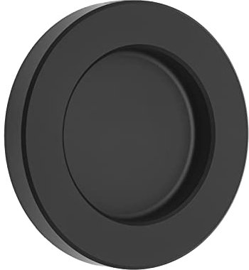 SOTECH Schiebetürgriff TEYO schwarz eloxiert Ø 70 x 10 mm selbstklebend (3M VHB) Möbelgriff Edelstahl Muschelgriff für Glas-Türen & Zimmertüren Griffmuschel zum Aufkleben Glastürgriff
