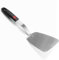 XiaoZu Stainless Steel Flexible Spatula Turner, Thin Metal Slotted Spatula for Cast Iron Skillet, Thin Blade and Heat Resistant Silicone Handle (Thin Large)