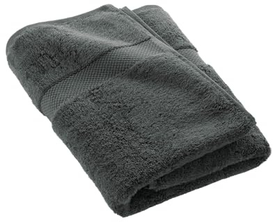 Douceur d'Intérieur Drap de Douche (70 x 130 cm) Elegance Anthracite, 100% Coton Uni