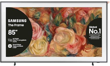 Samsung TV QE85LS03DAUXZT QLED 4K, Smart TV 85 Quantum Processor 4K, Frame Design, DVBT-2, Q-Symphony & Dolby Atmos, Integrato con Alexa, compatibile con Bixby e Google Assistant, Black 2024