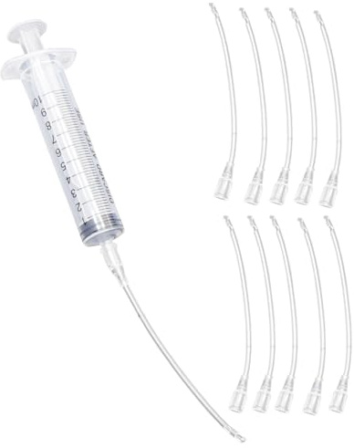 Siringa con tubo, set di mangiatoia per uccelli giovani, siringa da 10 ml con 10 pezzi di tubo, accessori per piccioni, siringhe per fornitura di uccelli baby pappagalli, strumento per alimentazione