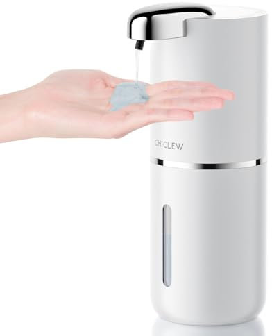 CHICLEW Elektrischer Seifenspender mit Sensor, 400ML Seifenspender Automatisch mit 4 einstellbaren Stufen, IPX5 wasserdichter Seifenspender Elektrisch Wandmontage für Badezimmer und Küche