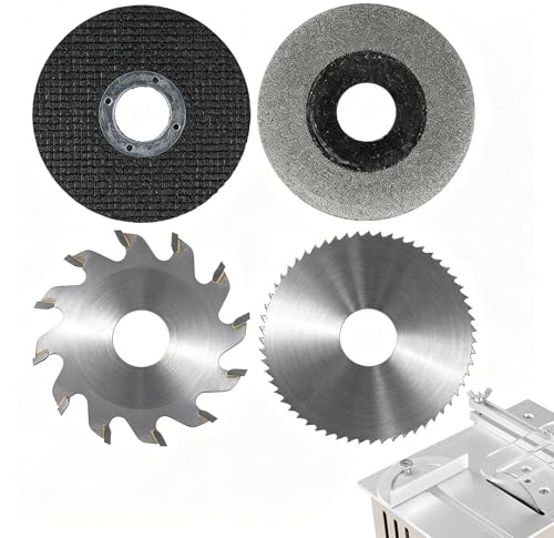 4 Lame Circolari da 60 mm, Mini Ruota di Ricambio Multifunzionale per Sega da Tavolo, Lamas Sottile HSS + Lama per Lavorazione Del Legno + Lama In Resina + Diamantata, Foro da 16 mm (5/8)