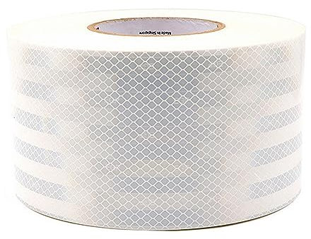RYRYR Rouleau de Ruban réfléchissant extérieur, barrière de sécurité autocollante, Avertissement, étanche, Blanc, for véhicules, vélos, vêtements, Casques, boîtes aux Lettres(10cm)