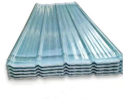 Pannelli Da Tetto Trasparente, Lastra Di Copertura In Fibra Di Vetro Resistente Agli Urti, Lamiere Ondulate Antipioggia, Facile Da Tagliare E Piegare(6pcs,93x170cm/36.6x66.9in)