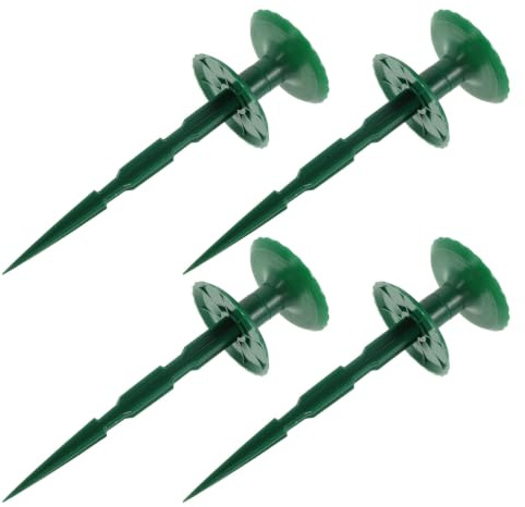 Alipis 4 Pièces Clou Guide de Tuyau de Jardin Vert en Plastique Double Disque Rotatif, Maintien du Flux D'eau et Organisation des Bordures de Pelouse et Allées