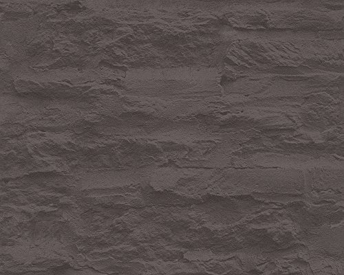 Livingwalls Vliestapete Tapete in Felsen Optik 10,05 m x 0,53 m schwarz Made in Germany 959082 95908-2