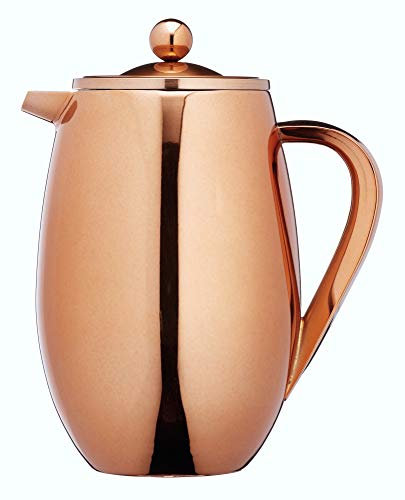 KitchenCraft Le'Xpress Kaffeebereiter, isoliert, Metall, Kaffeebereiter, für 8 Tassen, 1 Liter, Kupfer-Finish
