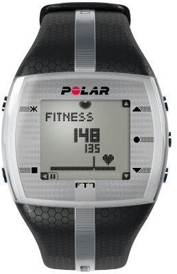POLAR FT7 Men's Heart Rate Monitor Watch M- XXL Strap (Black/Silver)
