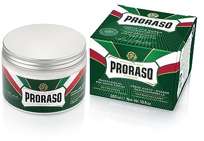 Proraso Pre Shave Cream, 300ml, Refreshing Pre Shaving Cream for Men with Eucalyptus Oil and Menthol, Made in Italy, Green