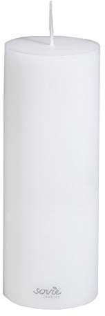 Sovie CANDLES Stumpenkerze Weiß - Ø 70mm x 200mm mit ca. 104 Stunden Brenndauer – Hochwertige Säulenkerze für Tischdekoration, Feier & festliche Anlässe