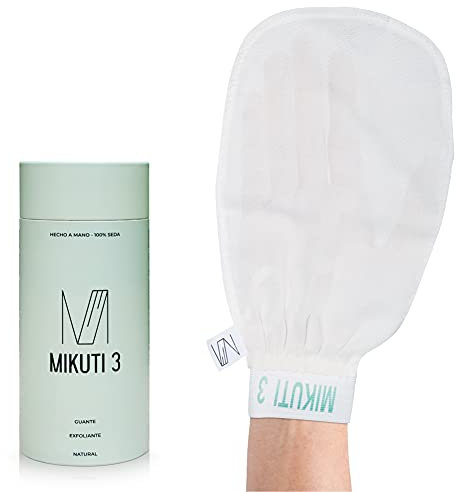 Körperpeeling-Handschuh aus 100% natürlicher Seide - Peeling-Handschuh für Bad und Dusche, beseitigt abgestorbene Zellen, beseitigt Selbstbräuner, reduziert Dehnungsstreifen und Cellulite.