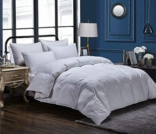 Goose Feather Down Duvet (DOUBLE) Quilt 13.5 Tog Luxury Comforter Deluxe Duvet, Best Hotel Quality, Super Soft, Warm and Cosy, Anti Allergy, Computer Quilted Construction, Self piping