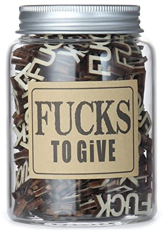 HSXIANG Give a Fuck in a Bottle(250ml) - Fucks Wooden Cutouts Letter Piece, Jar of Fucks Gift for Valentine's Day/Birthday Day/Chrismas/Holiday. (110pcs Fuck)
