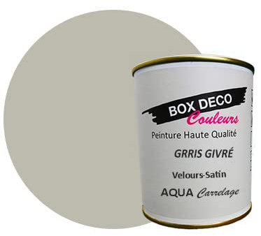 BOX DECO COLORES Pintura de azulejos y loza de pared a base de laca de poliuretano monocomponente con aspecto aterciopelado Aqua azulejos – 750 ml / 7,5 m², gris escarchado