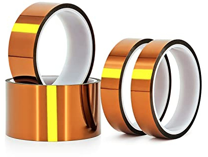 Qrity 1 Roll High Temp Tape 20mm x 33m, High Temperature Adhesive Tape, Polyimide Heat Resistant Tape, Electronic Insulation, for 3D Printers, Electric Motor, Solder, Battery
