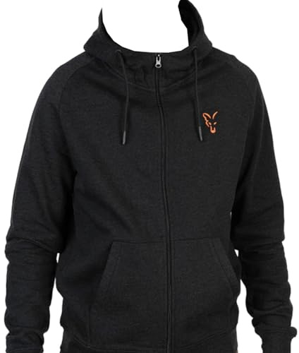 Fox Collection Lw Hoody Black & Orange - Angelpullover, Größe:S