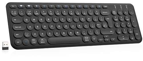 PINKCAT Wireless Keyboard, 2.4G/Bluetooth Ultra Slim Keyboard with Numeric Keypad for Mac/Computer/Desktop/PC/Laptop/Surface/Smart TV/Notebook and Windows 10/8/7 - Black