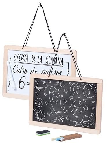 Minitavla för nyheter skoltavla krittavla kan användas på båda sidor whiteboard med kritor filtpenna suddgummi familj nyheter 31 x 21 cm
