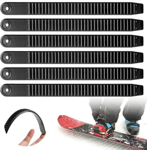 Udbrud 6 Stück Snowboard Bindung Riemen, Snowboard Fußgelenkgurte Ersatz Bindung für Leiter, Ersatz Inlineskate Riemen Bindungsleitergurt Halter Teile Ladder Straps Ski Armband Bindings (Schwarz)