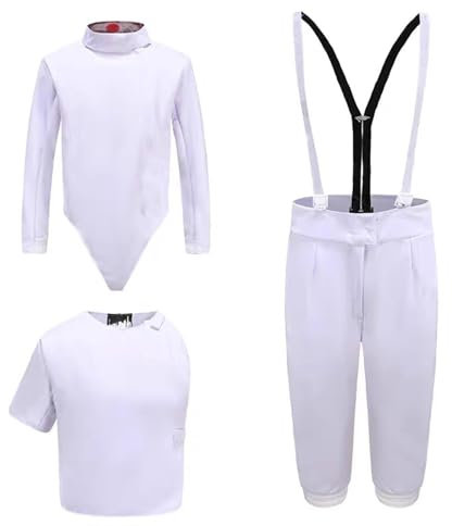 LYXXJRYBHD 350N Fechtuniform, Fechtausrüstung, Unisex-Set Aus Hose, Jacke, Weste, Florett, Degen, Säbel, Fechtanzug für Erwachsene Und Kinder(36#)