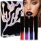 ChengJin 4pcs Dark Blue Black Purple Matte Liquid Lipstick Set, Long Lasting Matte Lipstick Lip Stain, Moisturizing Velvet Liquid Lipstick Lipgloss, High Pigment Black Lipgloss