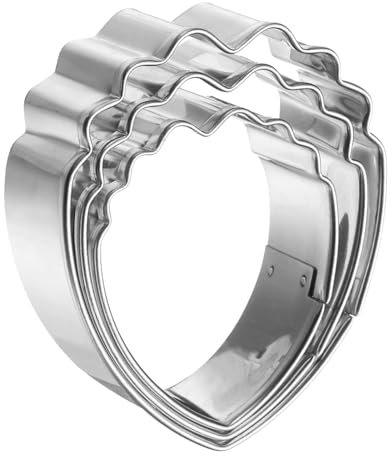 sourcing map 3pcs Peony Cookie Cutter Set Assorted Sizes Stainless Steel Peony Veining Flower Sugar Paste Petal Cutters Mould for Pastry Fondant Cake Cookie