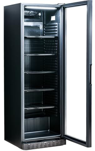 A&S Polarny Getränkekühlschrank 373 L mit Glastür, 5 verstellbare Ablagen | Ideal für den gewerblichen Einsatz in Bars, Restaurants und Handel mit Selbstbedienung | Effiziente Umluftkühlung