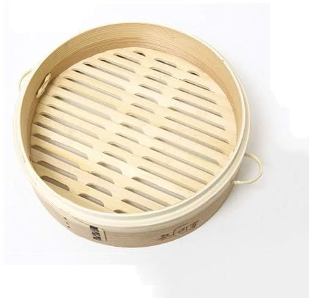 Chinese Dumplings Bamboo Steamer Cooker with Lid, Cooking Vegetables Buns Making Cookware Basket, Bamboo Steamer(30cm cage)