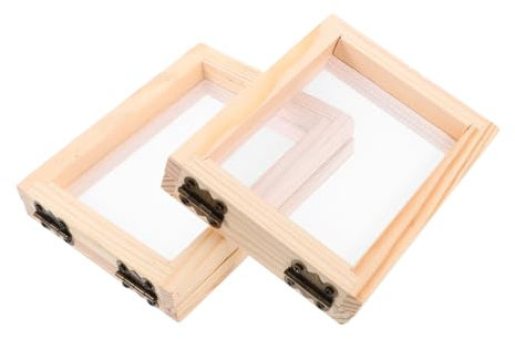 EXAOMBLE 2stücke Papierherstellungs-bildschirmrahmen Kleine Holzrahmen Für Handgeschöpftes Papier DIY-bausatz Mit Sieben Für Papierherstellung
