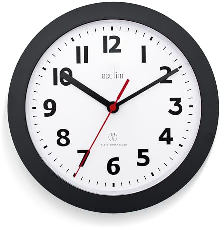 Acctim 74313 Parona, Black Radio Controlled Wall Clock