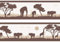 wandmotiv24 Bordüre Afrika 260cm Breite - Selbstklebend Borte Tapetenbordüre Bordüren Borde Wandborde braun beige Savanne M0001