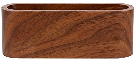 bois Porte cartes de visite élégant d'affaires Nom Cartes Support Afficher créatifs Boîte de rangement bureau Décorations 110 * 30 * 40mm gris