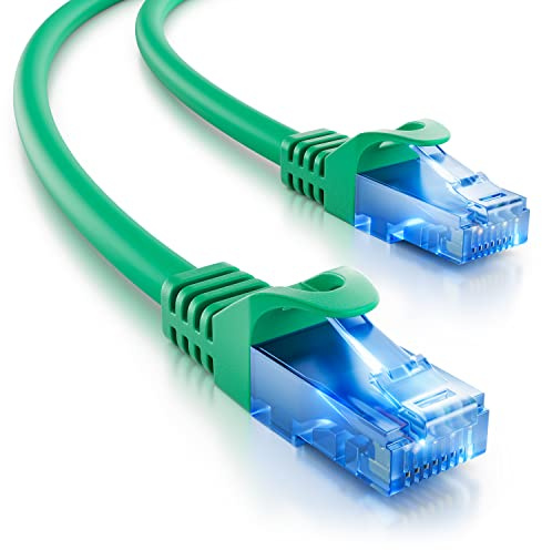 deleyCON 1m CAT.6 Ethernet Gigabit Cavo di Rete LAN RJ45 Cavo Patch CAT6 Compatibile CAT.5 CAT.5e CAT.6a Cat.7 - Verde